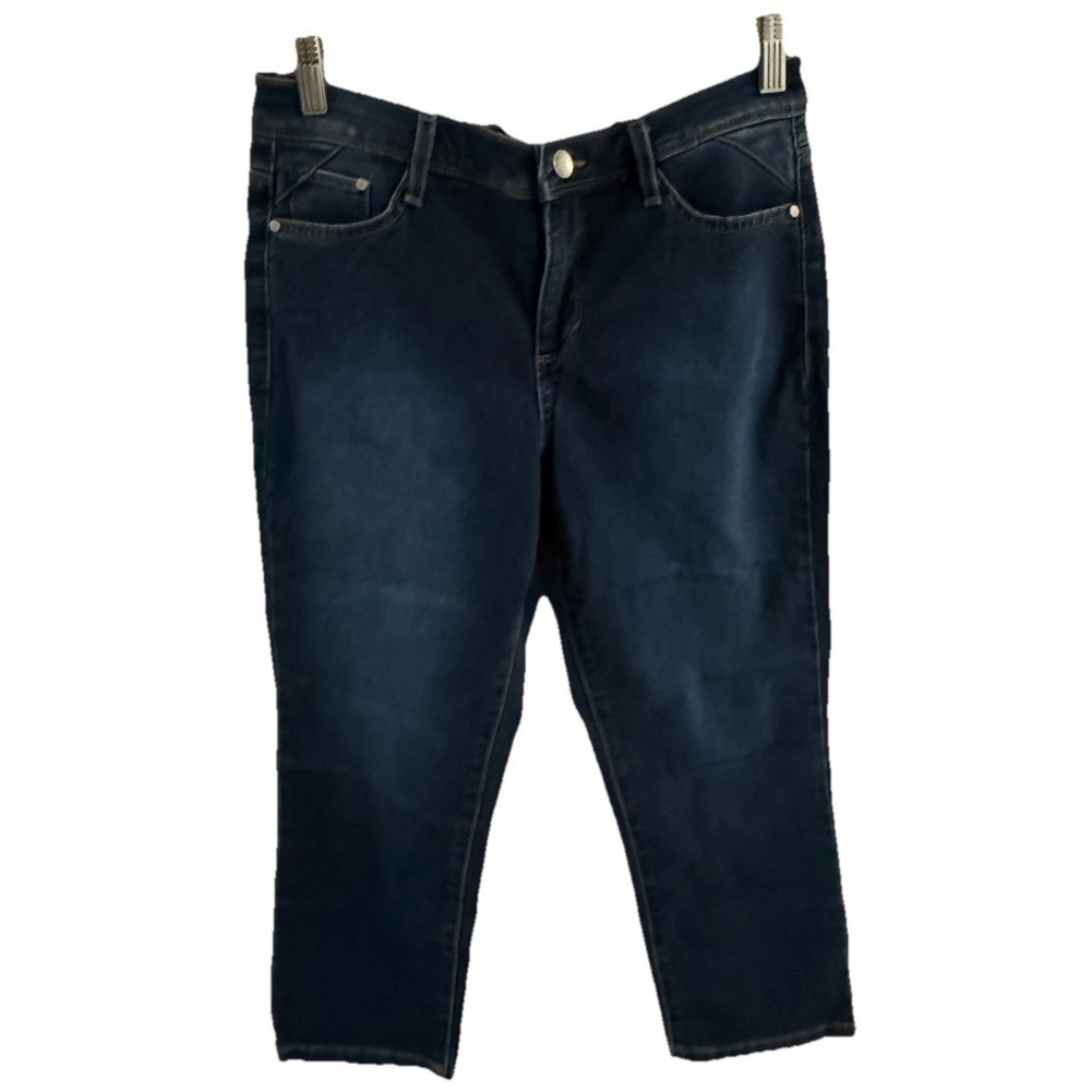 NINE WEST WOMEN JEANS SIZE 6 CROPPED DARK WASH MID‎ RISE DENIM